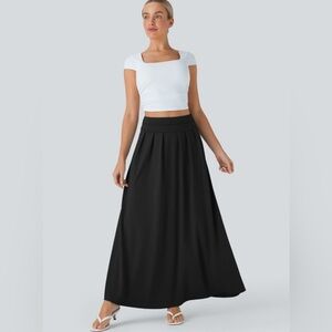 Socinched High Waisted Tummy Control Flare
Maxi Casual Skirt with Pockets